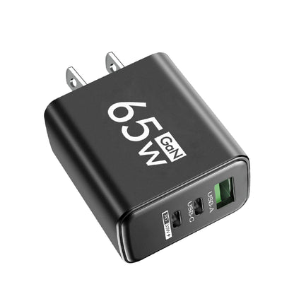 65W Gan USB C Fast Charger 3In1 Multi Ports Quick Charge 3.0 Wall Adapter EU US KR Plug Travel Charger for Iphone Samsung Xiaomi