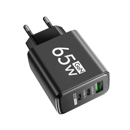 65W Gan USB C Fast Charger 3In1 Multi Ports Quick Charge 3.0 Wall Adapter EU US KR Plug Travel Charger for Iphone Samsung Xiaomi