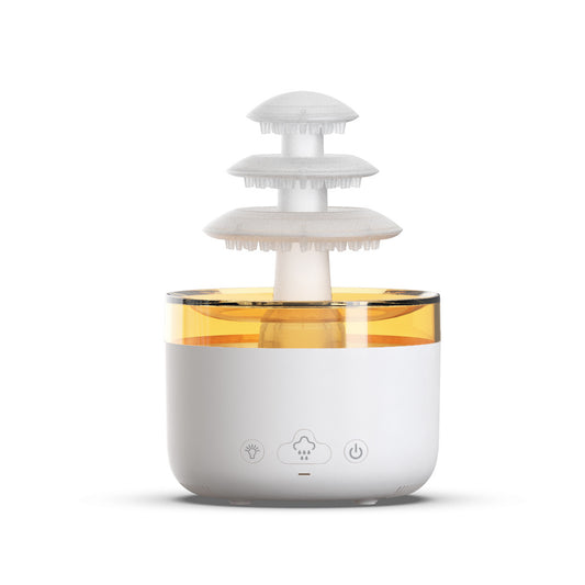 Ultra-Quiet Colorful Cloud Rain Air Humidifier & Essential Oil Diffuser - USB Aromatherapy Mist Machine
